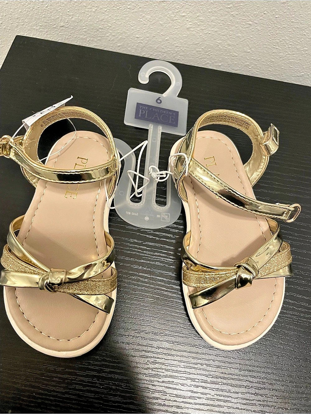 NWT The Childrens Place  Girls Gold Sandals Size 6